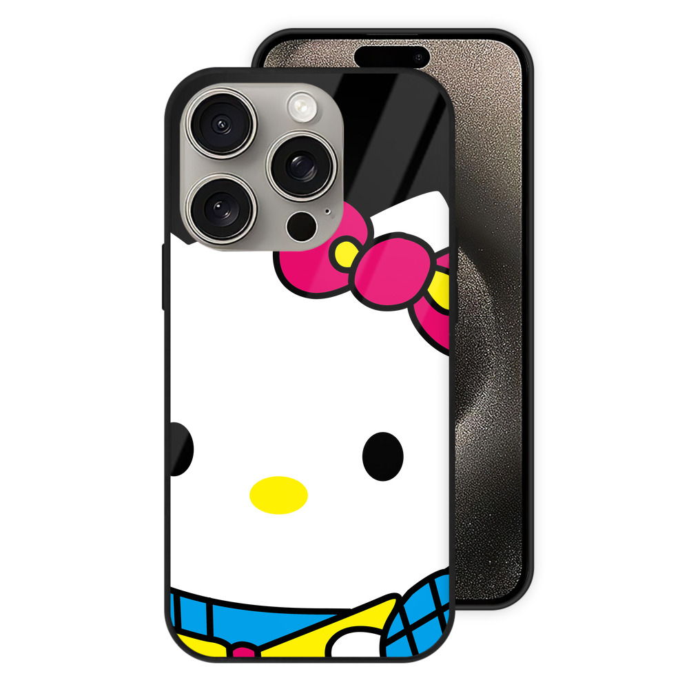 （画像用） Hello Kitty ハローキティ 【iPhone15Pro対応】スマホケース 耐衝撃＆黄変防止 背面ガラス
