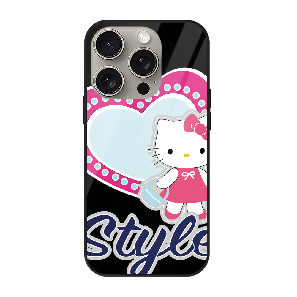 （画像用） Hello Kitty ハローキティ 【iPhone15Pro対応】スマホケース 耐衝撃＆黄変防止 背面ガラス