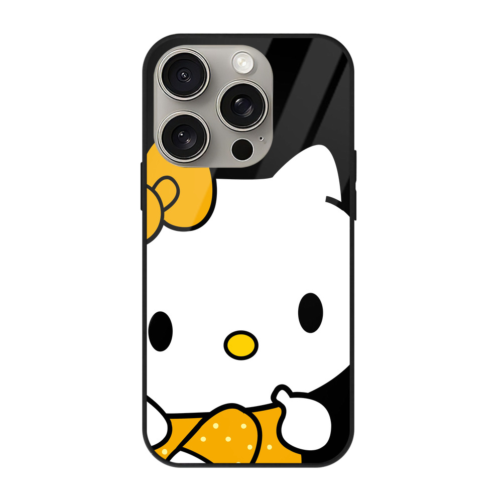 （画像用） Hello Kitty ハローキティ 【iPhone15Pro対応】スマホケース 耐衝撃＆黄変防止 背面ガラス
