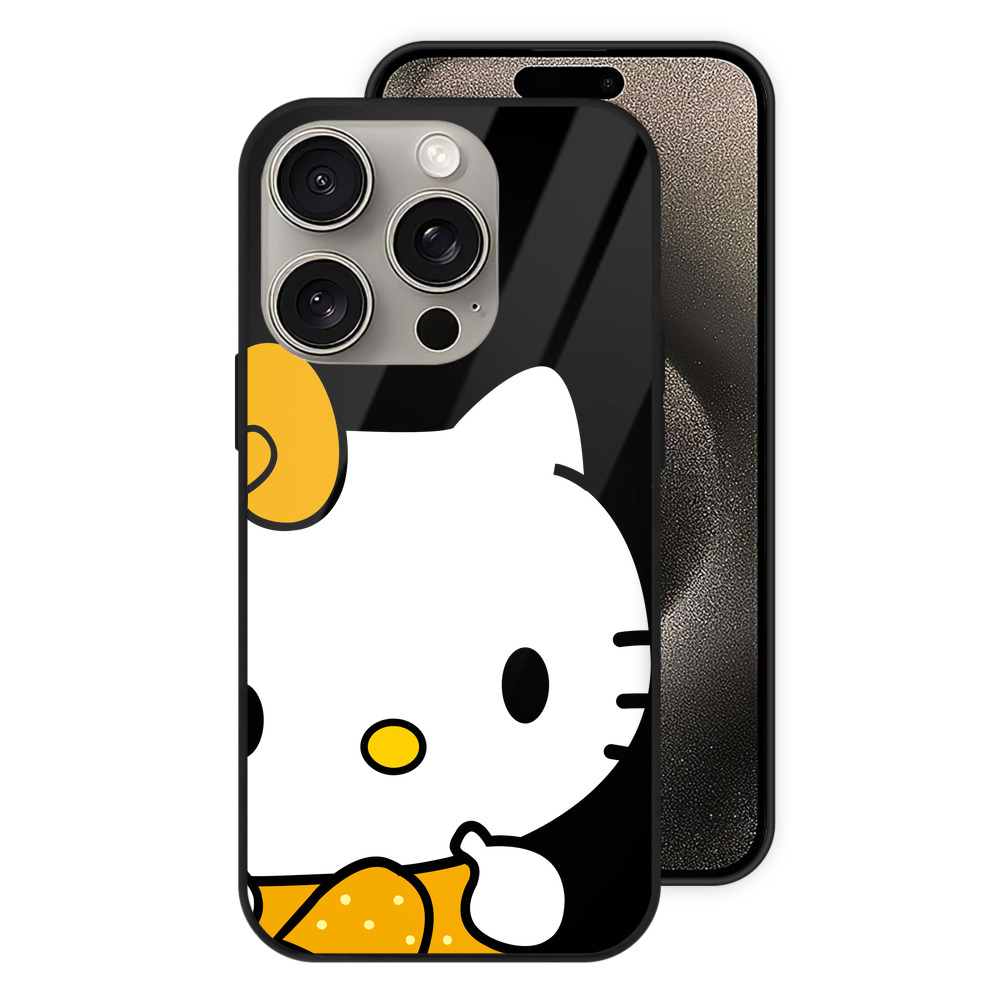 （画像用） Hello Kitty ハローキティ 【iPhone15Pro対応】スマホケース 耐衝撃＆黄変防止 背面ガラス