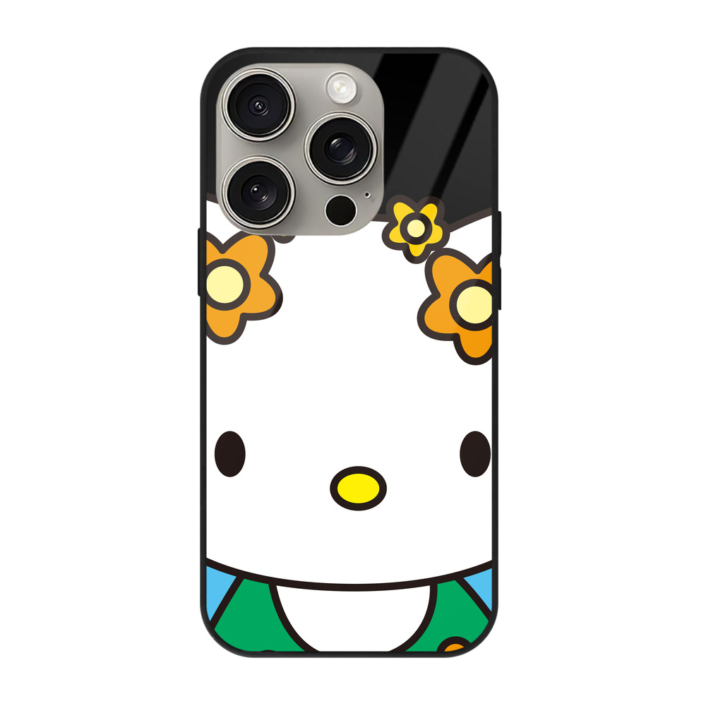 （画像用） Hello Kitty ハローキティ 【iPhone15Pro対応】スマホケース 耐衝撃＆黄変防止 背面ガラス