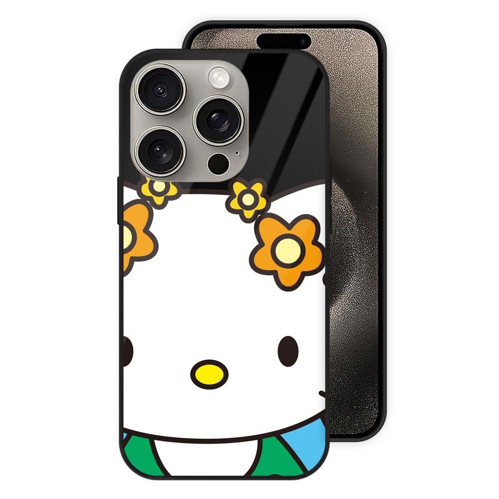 （画像用） Hello Kitty ハローキティ 【iPhone15Pro対応】スマホケース 耐衝撃＆黄変防止 背面ガラス