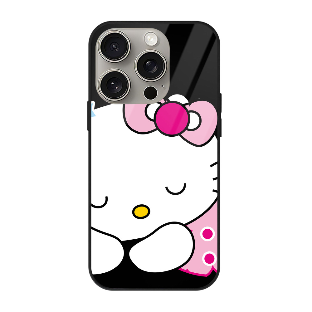 （画像用） Hello Kitty ハローキティ 【iPhone15Pro対応】スマホケース 耐衝撃＆黄変防止 背面ガラス