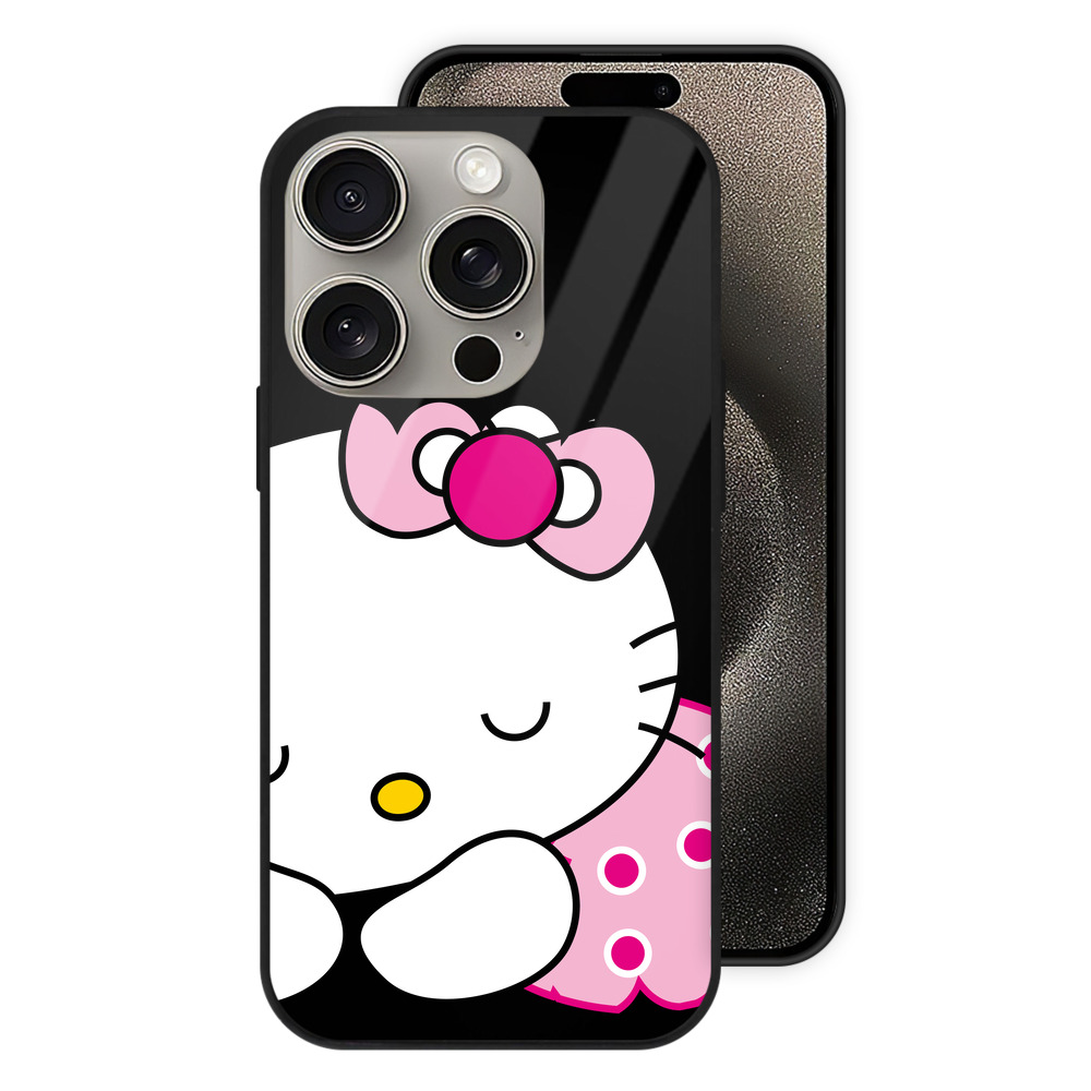 （画像用） Hello Kitty ハローキティ 【iPhone15Pro対応】スマホケース 耐衝撃＆黄変防止 背面ガラス