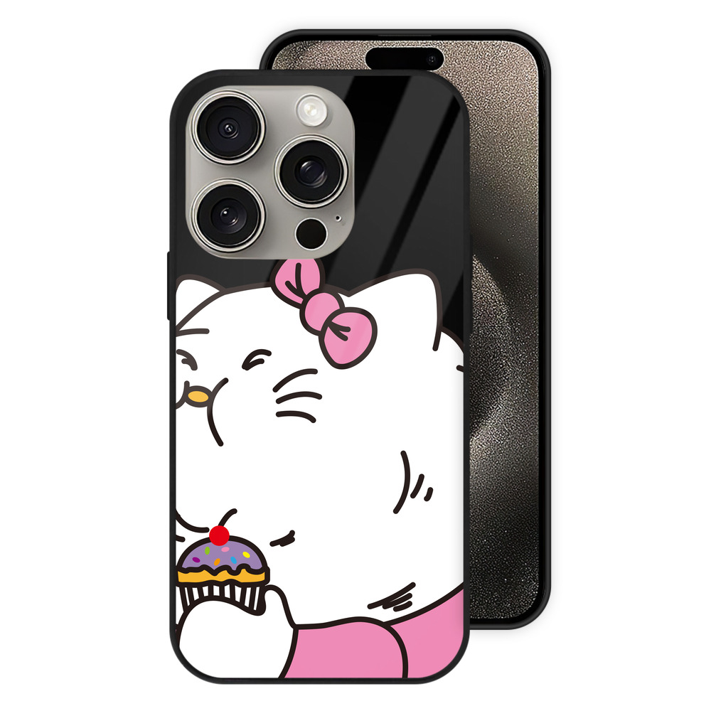 （画像用） Hello Kitty ハローキティ 【iPhone15Pro対応】スマホケース 耐衝撃＆黄変防止 背面ガラス