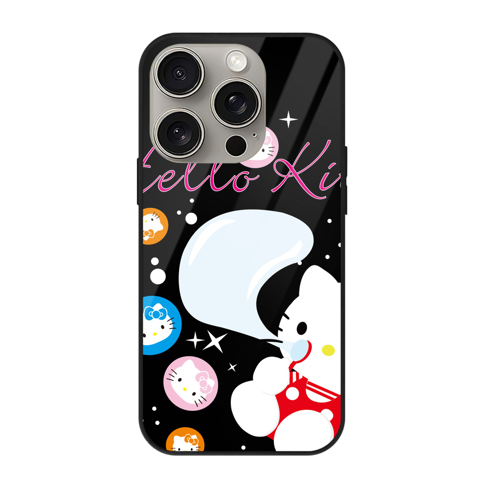 （画像用） Hello Kitty ハローキティ 【iPhone15Pro対応】スマホケース 耐衝撃＆黄変防止 背面ガラス