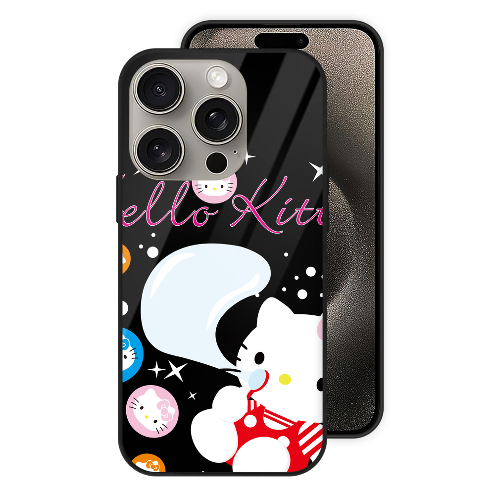 （画像用） Hello Kitty ハローキティ 【iPhone15Pro対応】スマホケース 耐衝撃＆黄変防止 背面ガラス