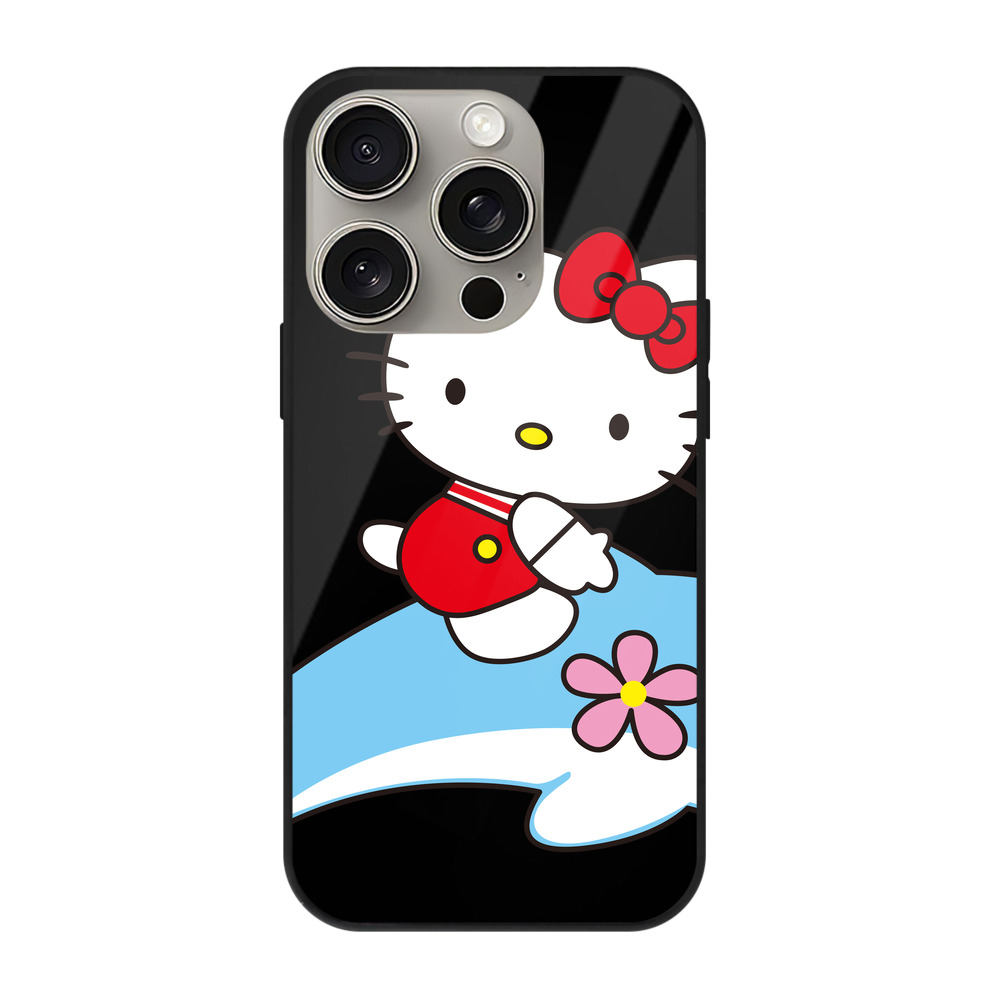 （画像用） Hello Kitty ハローキティ 【iPhone15Pro対応】スマホケース 耐衝撃＆黄変防止 背面ガラス