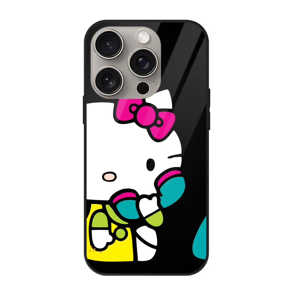 （画像用） Hello Kitty ハローキティ 【iPhone15Pro対応】スマホケース 耐衝撃＆黄変防止 背面ガラス