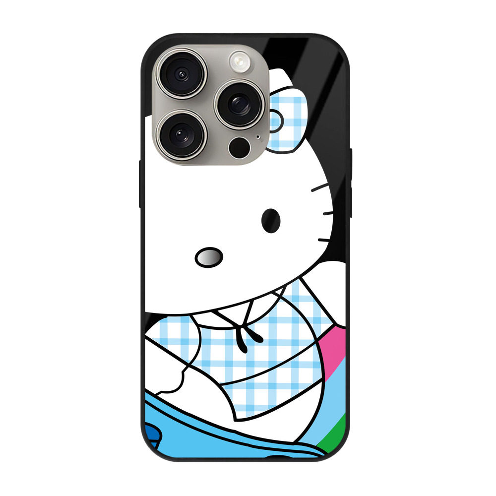 （画像用） Hello Kitty ハローキティ 【iPhone15Pro対応】スマホケース 耐衝撃＆黄変防止 背面ガラス
