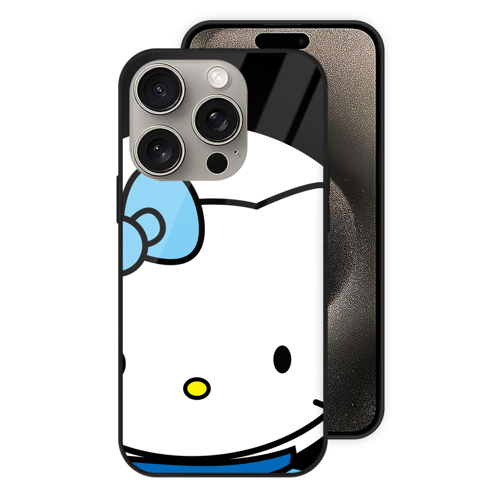 （画像用） Hello Kitty ハローキティ 【iPhone15Pro対応】スマホケース 耐衝撃＆黄変防止 背面ガラス