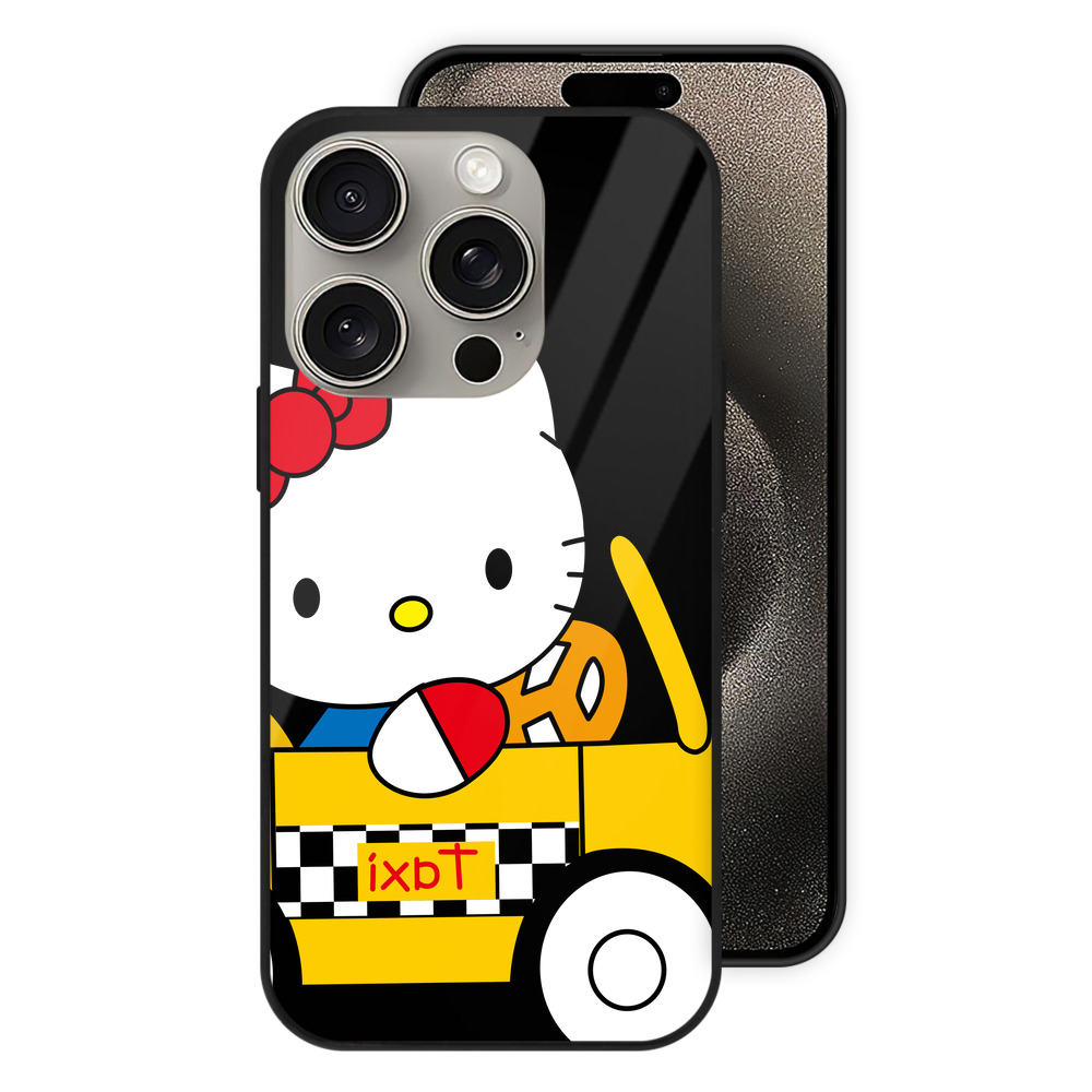 （画像用） Hello Kitty ハローキティ 【iPhone15Pro対応】スマホケース 耐衝撃＆黄変防止 背面ガラス