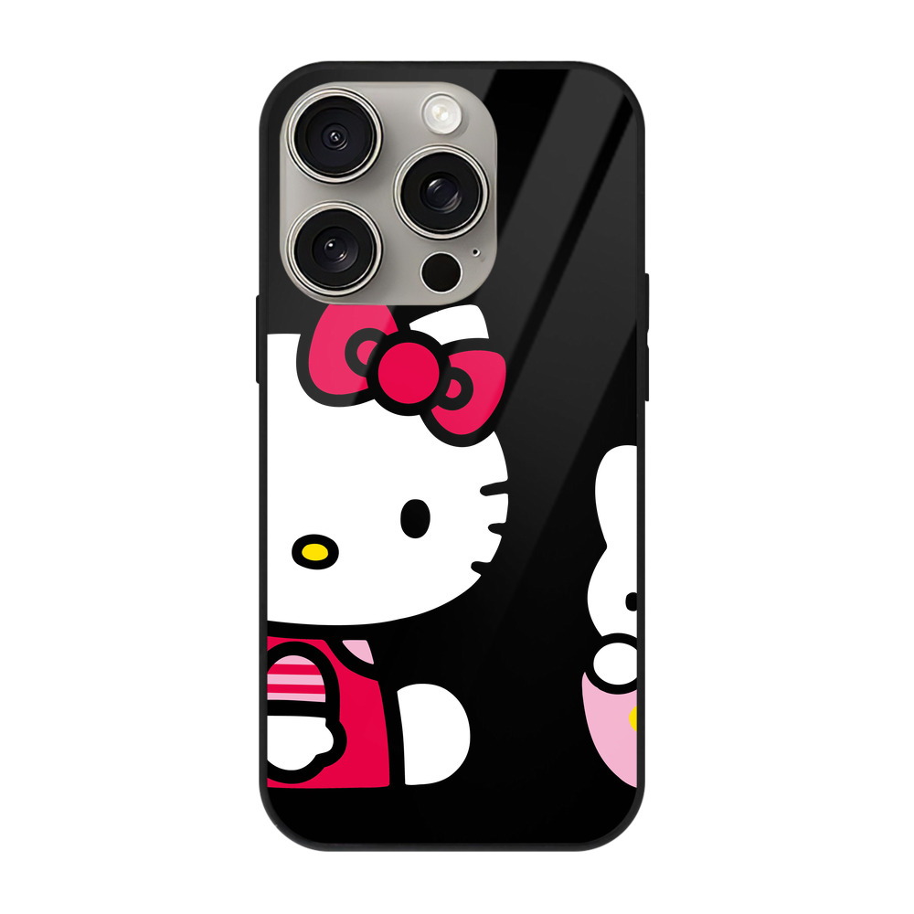 （画像用） Hello Kitty ハローキティ 【iPhone15Pro対応】スマホケース 耐衝撃＆黄変防止 背面ガラス