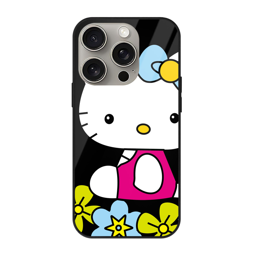 （画像用） Hello Kitty ハローキティ 【iPhone15Pro対応】スマホケース 耐衝撃＆黄変防止 背面ガラス