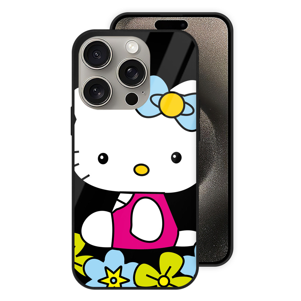 （画像用） Hello Kitty ハローキティ 【iPhone15Pro対応】スマホケース 耐衝撃＆黄変防止 背面ガラス