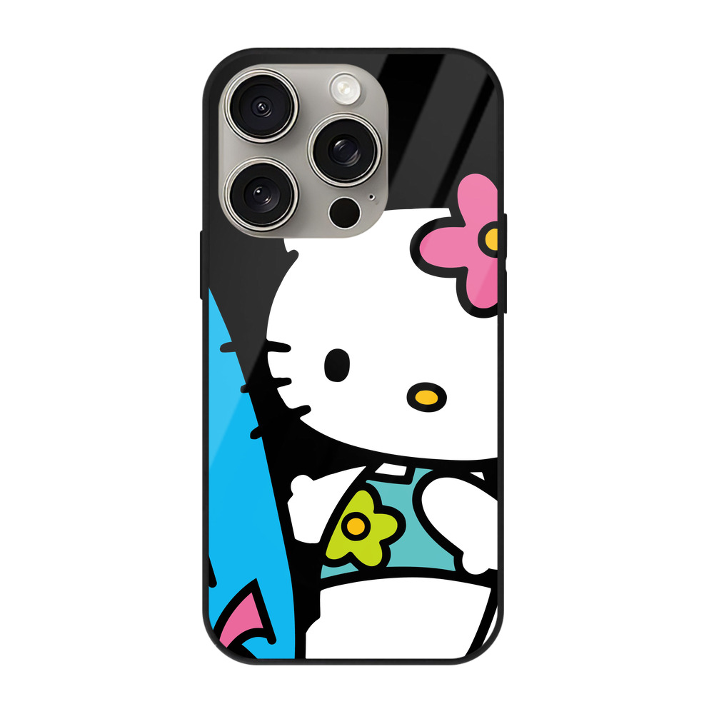 （画像用） Hello Kitty ハローキティ 【iPhone15Pro対応】スマホケース 耐衝撃＆黄変防止 背面ガラス