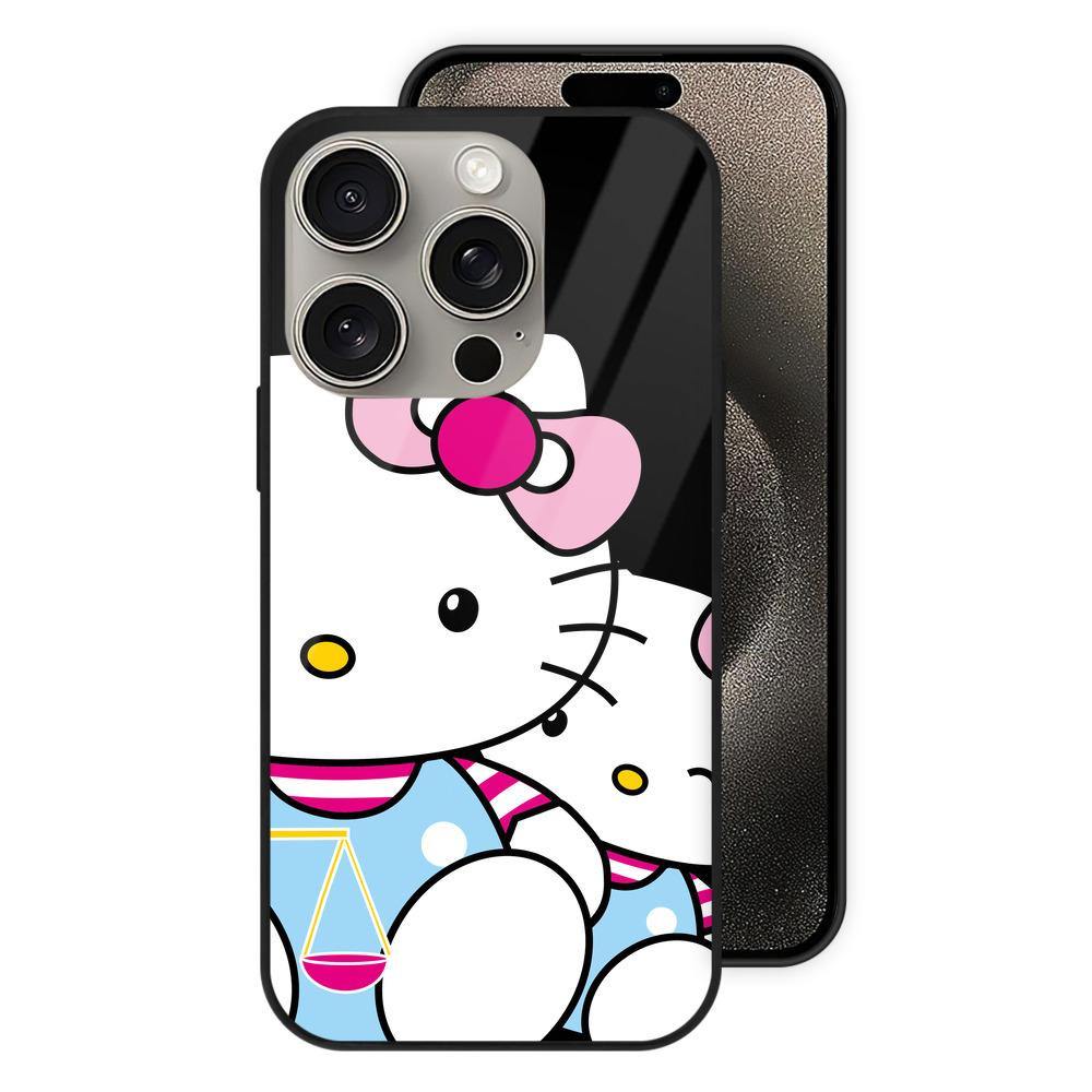 （画像用） Hello Kitty ハローキティ 【iPhone15Pro対応】スマホケース 耐衝撃＆黄変防止 背面ガラス