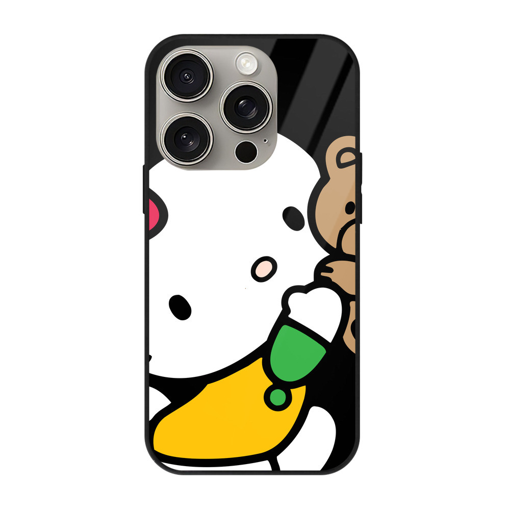 （画像用） Hello Kitty ハローキティ 【iPhone15Pro対応】スマホケース 耐衝撃＆黄変防止 背面ガラス