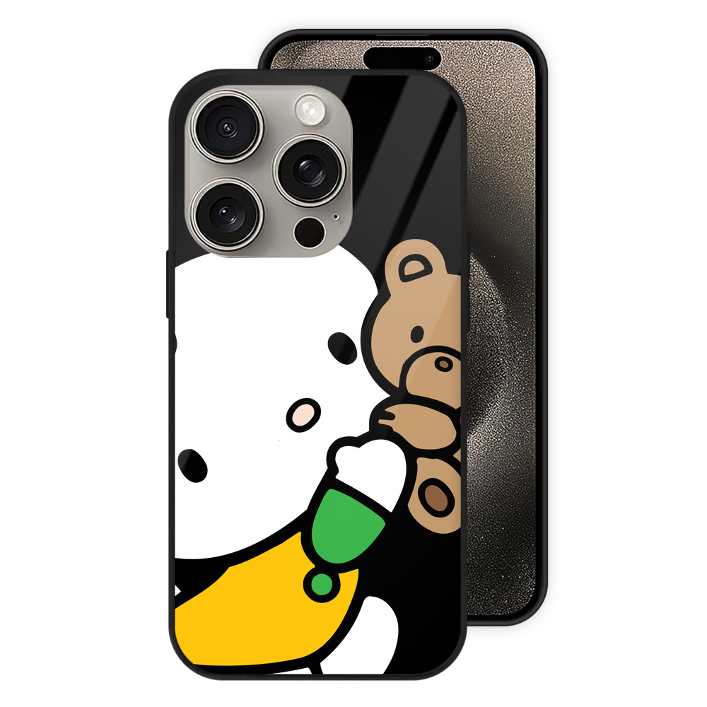 （画像用） Hello Kitty ハローキティ 【iPhone15Pro対応】スマホケース 耐衝撃＆黄変防止 背面ガラス