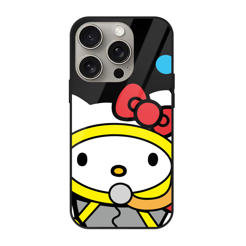 （画像用） Hello Kitty ハローキティ 【iPhone15Pro対応】スマホケース 耐衝撃＆黄変防止 背面ガラス
