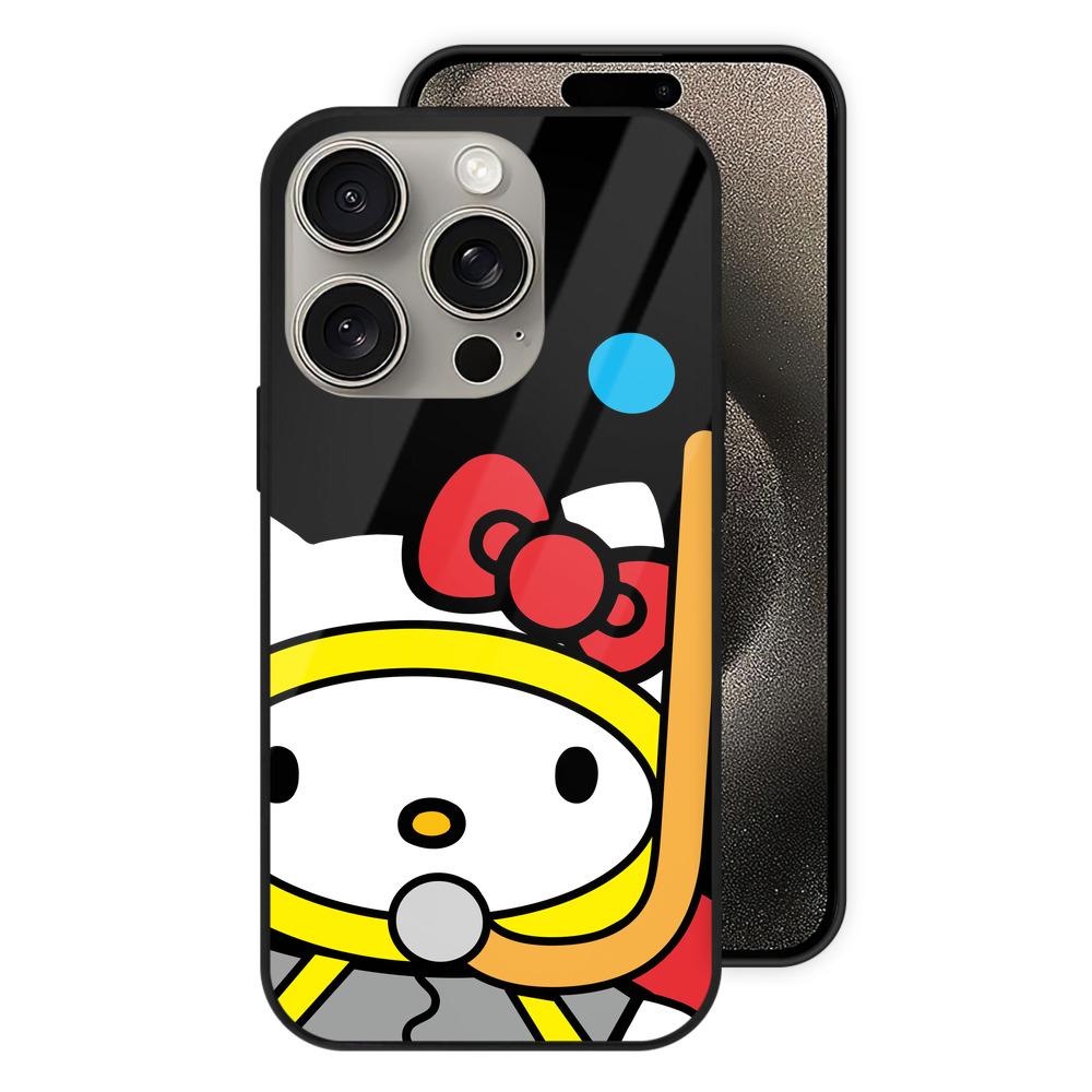 （画像用） Hello Kitty ハローキティ 【iPhone15Pro対応】スマホケース 耐衝撃＆黄変防止 背面ガラス