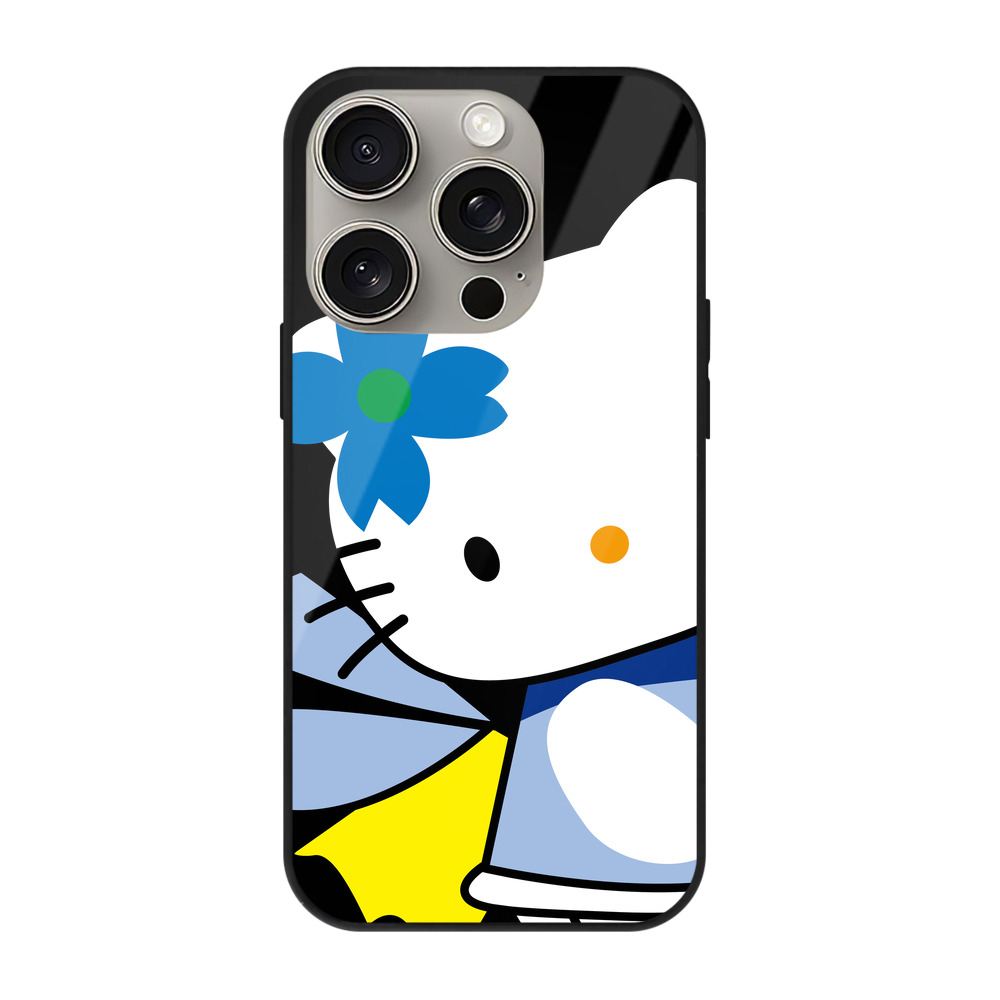 （画像用） Hello Kitty ハローキティ 【iPhone15Pro対応】スマホケース 耐衝撃＆黄変防止 背面ガラス