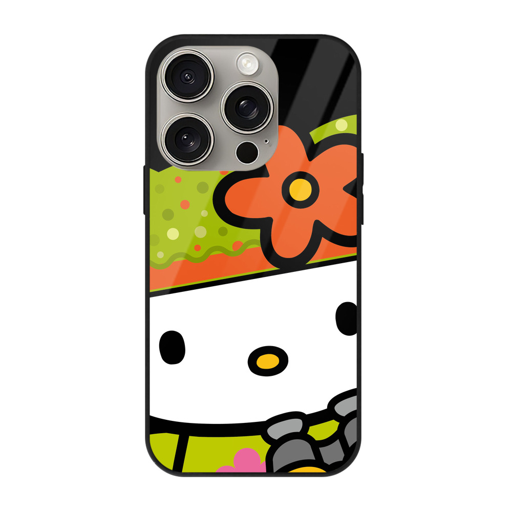 （画像用） Hello Kitty ハローキティ 【iPhone15Pro対応】スマホケース 耐衝撃＆黄変防止 背面ガラス