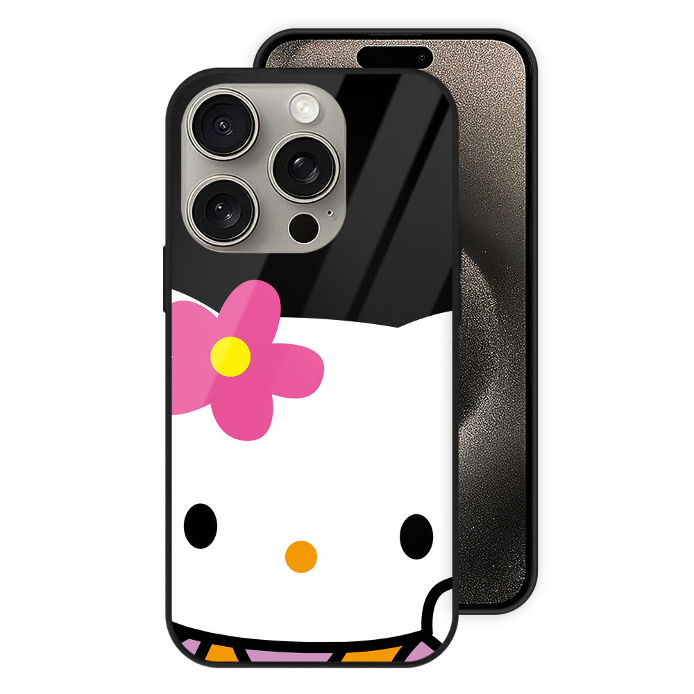 （画像用） Hello Kitty ハローキティ 【iPhone15Pro対応】スマホケース 耐衝撃＆黄変防止 背面ガラス