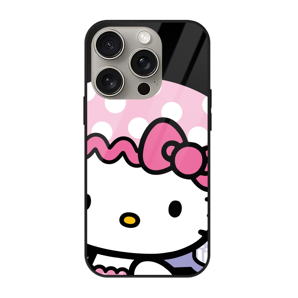 （画像用） Hello Kitty ハローキティ 【iPhone15Pro対応】スマホケース 耐衝撃＆黄変防止 背面ガラス