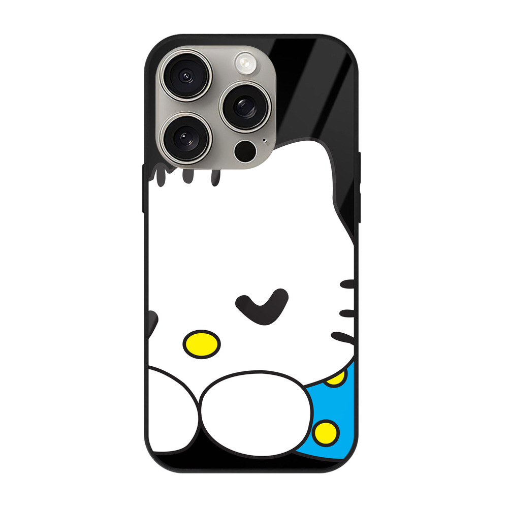 （画像用） Hello Kitty ハローキティ 【iPhone15Pro対応】スマホケース 耐衝撃＆黄変防止 背面ガラス