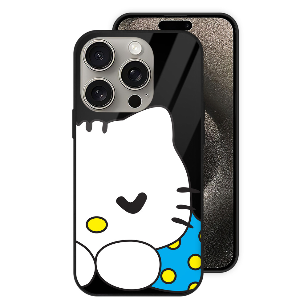 （画像用） Hello Kitty ハローキティ 【iPhone15Pro対応】スマホケース 耐衝撃＆黄変防止 背面ガラス