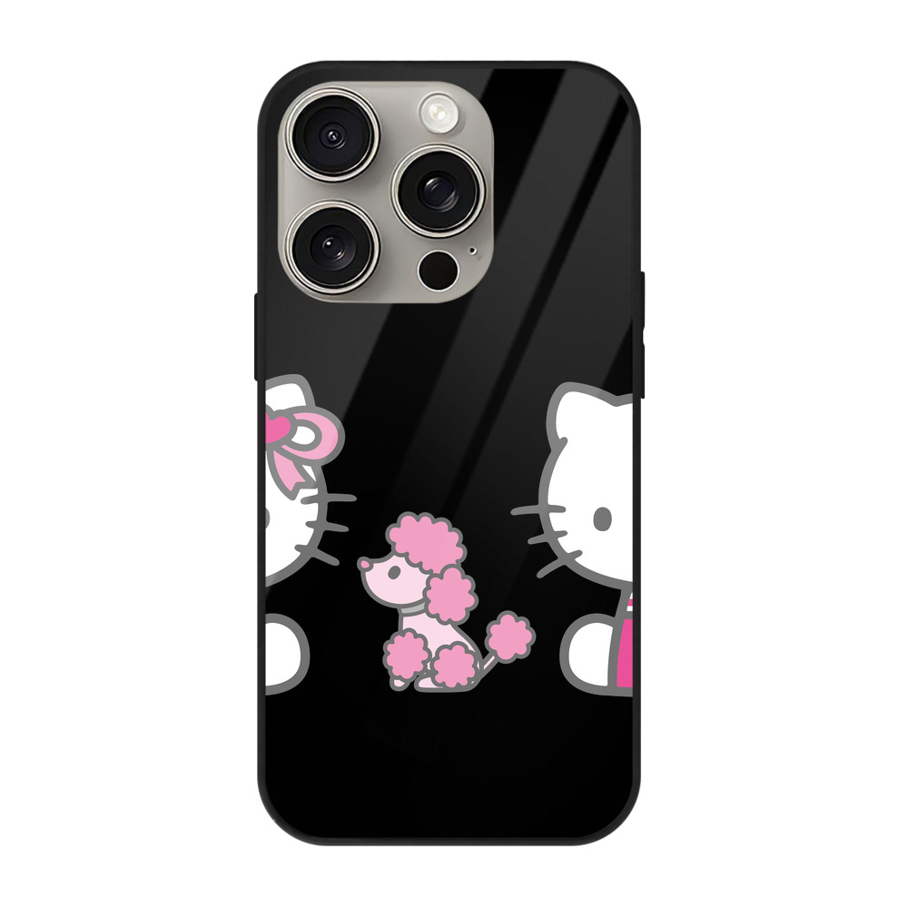 （画像用） Hello Kitty ハローキティ 【iPhone15Pro対応】スマホケース 耐衝撃＆黄変防止 背面ガラス