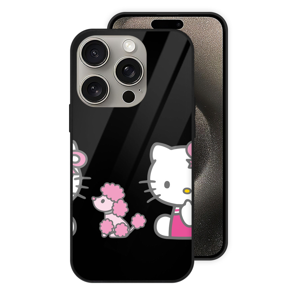 （画像用） Hello Kitty ハローキティ 【iPhone15Pro対応】スマホケース 耐衝撃＆黄変防止 背面ガラス