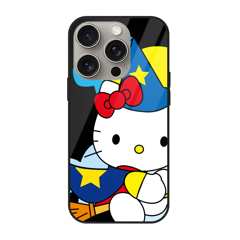 （画像用） Hello Kitty ハローキティ 【iPhone15Pro対応】スマホケース 耐衝撃＆黄変防止 背面ガラス