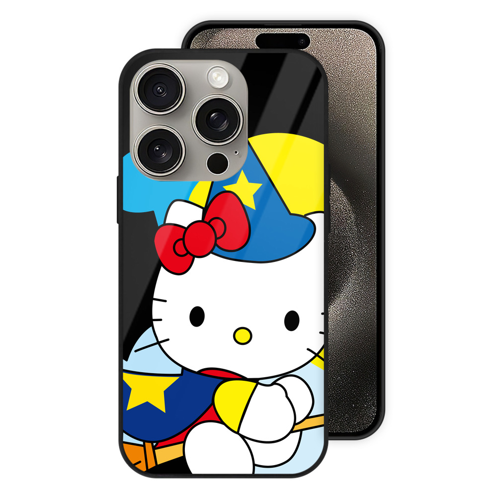 （画像用） Hello Kitty ハローキティ 【iPhone15Pro対応】スマホケース 耐衝撃＆黄変防止 背面ガラス