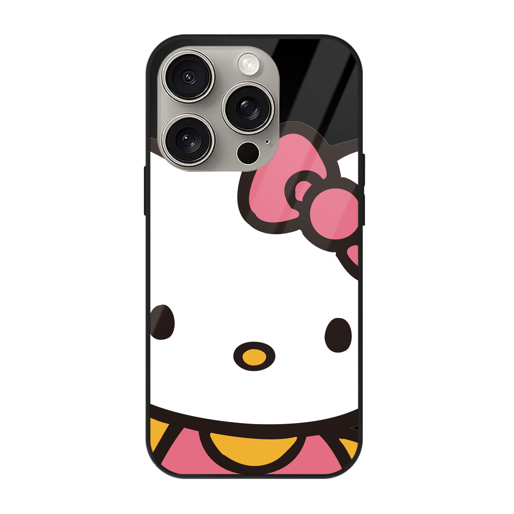 （画像用） Hello Kitty ハローキティ 【iPhone15Pro対応】スマホケース 耐衝撃＆黄変防止 背面ガラス