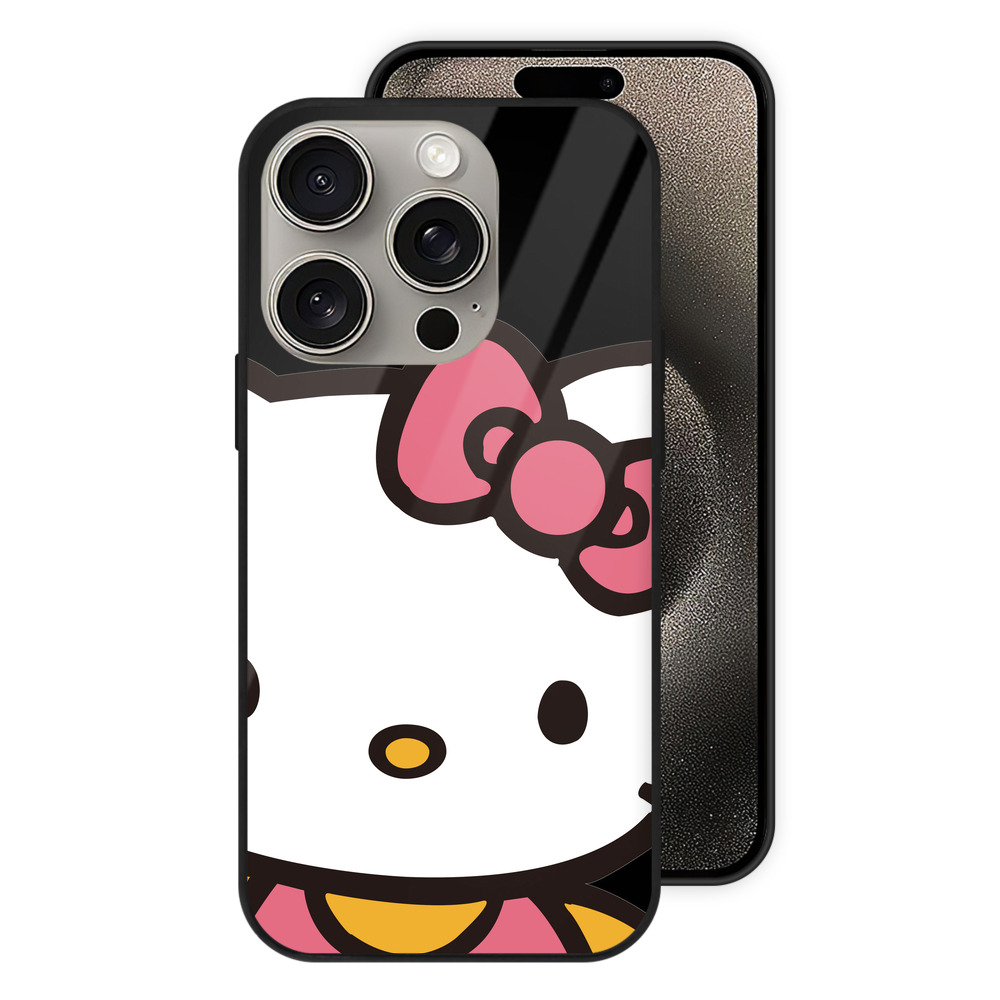 （画像用） Hello Kitty ハローキティ 【iPhone15Pro対応】スマホケース 耐衝撃＆黄変防止 背面ガラス