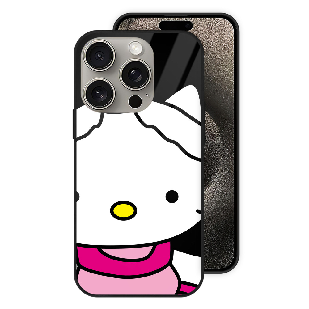 （画像用） Hello Kitty ハローキティ 【iPhone15Pro対応】スマホケース 耐衝撃＆黄変防止 背面ガラス