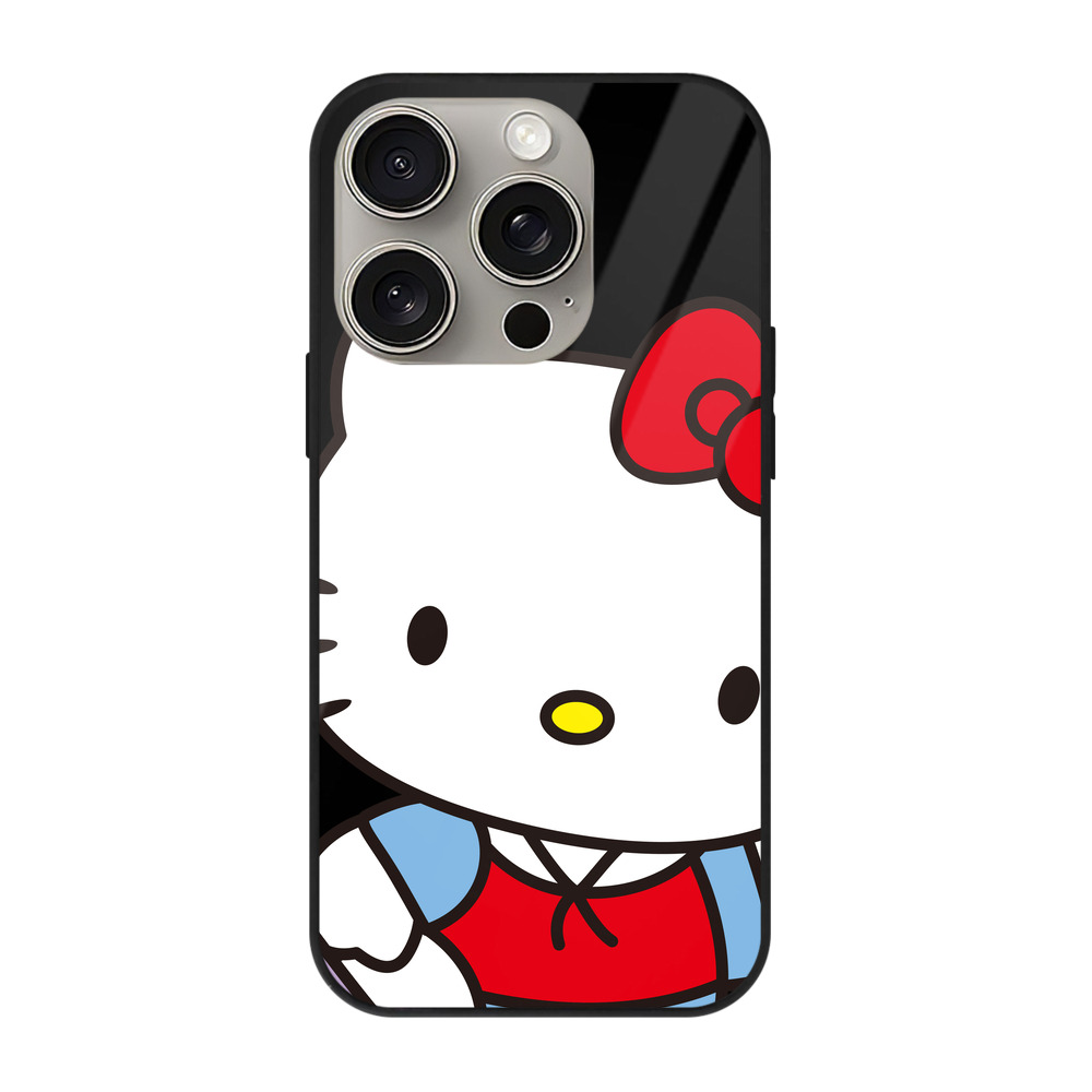 （画像用） Hello Kitty ハローキティ 【iPhone15Pro対応】スマホケース 耐衝撃＆黄変防止 背面ガラス