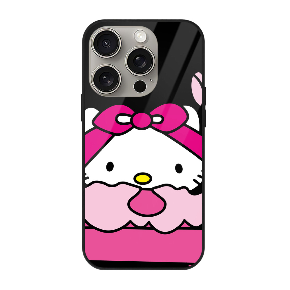 （画像用） Hello Kitty ハローキティ 【iPhone15Pro対応】スマホケース 耐衝撃＆黄変防止 背面ガラス
