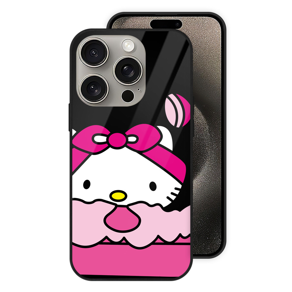 （画像用） Hello Kitty ハローキティ 【iPhone15Pro対応】スマホケース 耐衝撃＆黄変防止 背面ガラス