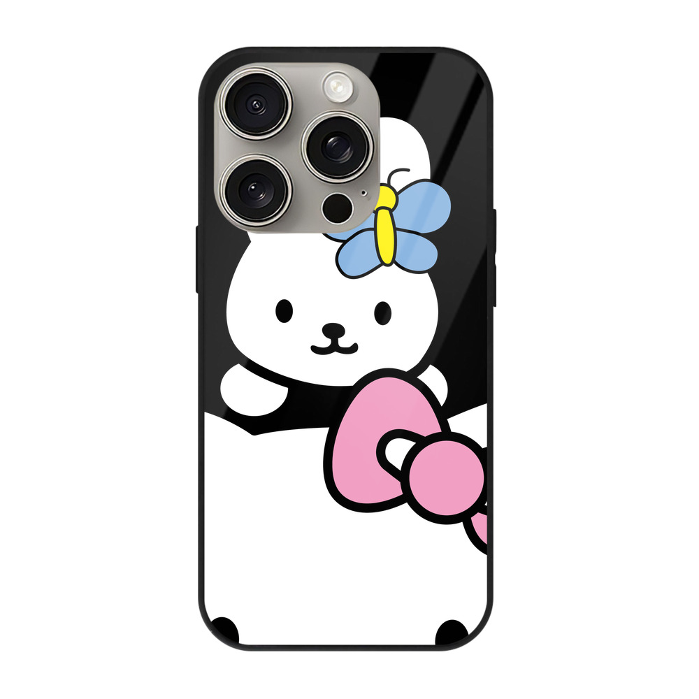 （画像用） Hello Kitty ハローキティ 【iPhone15Pro対応】スマホケース 耐衝撃＆黄変防止 背面ガラス
