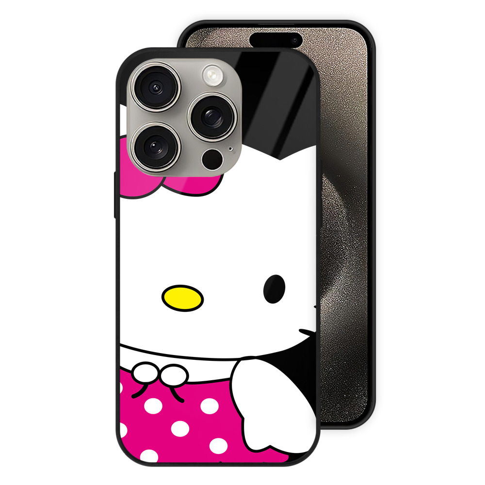（画像用） Hello Kitty ハローキティ 【iPhone15Pro対応】スマホケース 耐衝撃＆黄変防止 背面ガラス