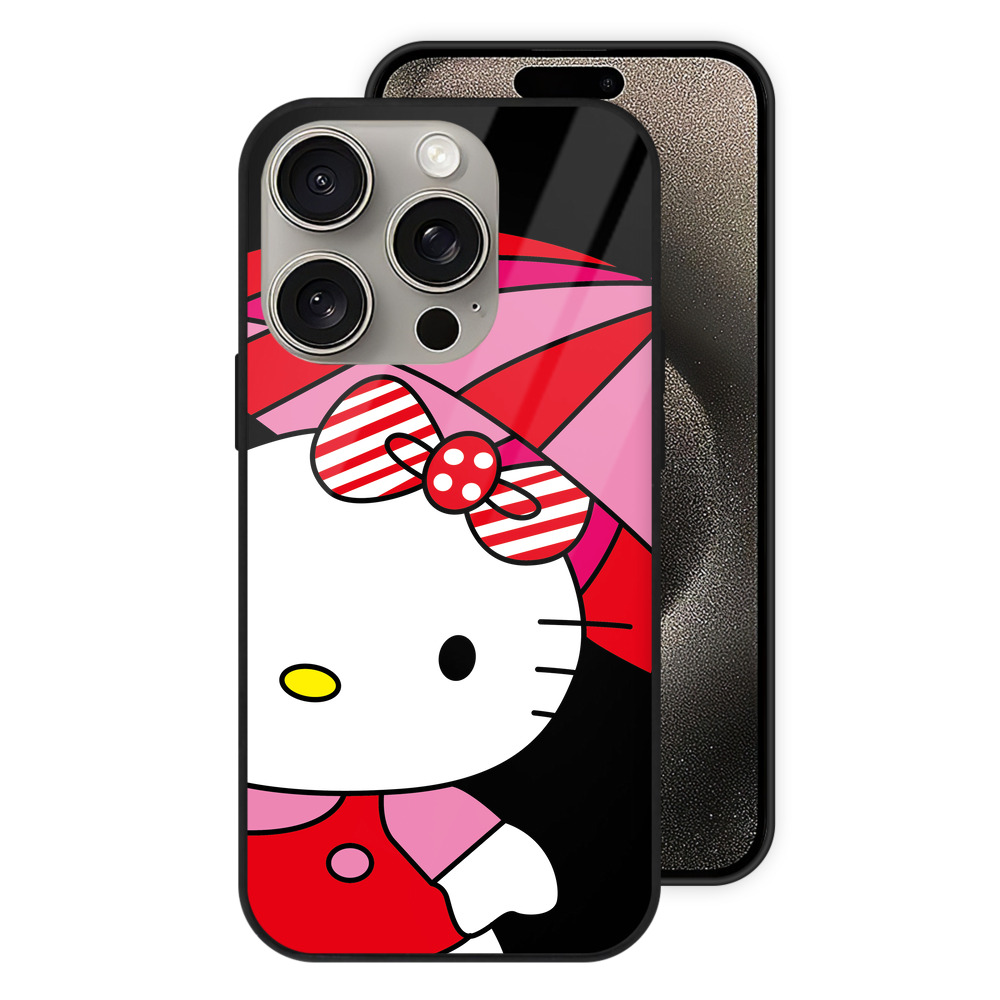 （画像用） Hello Kitty ハローキティ 【iPhone15Pro対応】スマホケース 耐衝撃＆黄変防止 背面ガラス