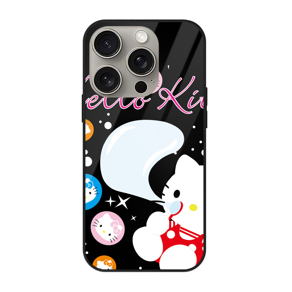 （画像用） Hello Kitty ハローキティ 【iPhone15Pro対応】スマホケース 耐衝撃＆黄変防止 背面ガラス