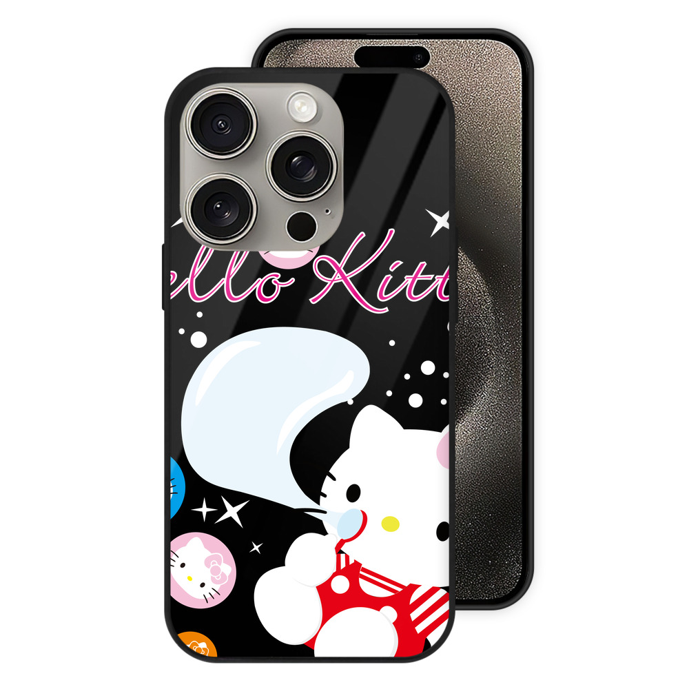 （画像用） Hello Kitty ハローキティ 【iPhone15Pro対応】スマホケース 耐衝撃＆黄変防止 背面ガラス