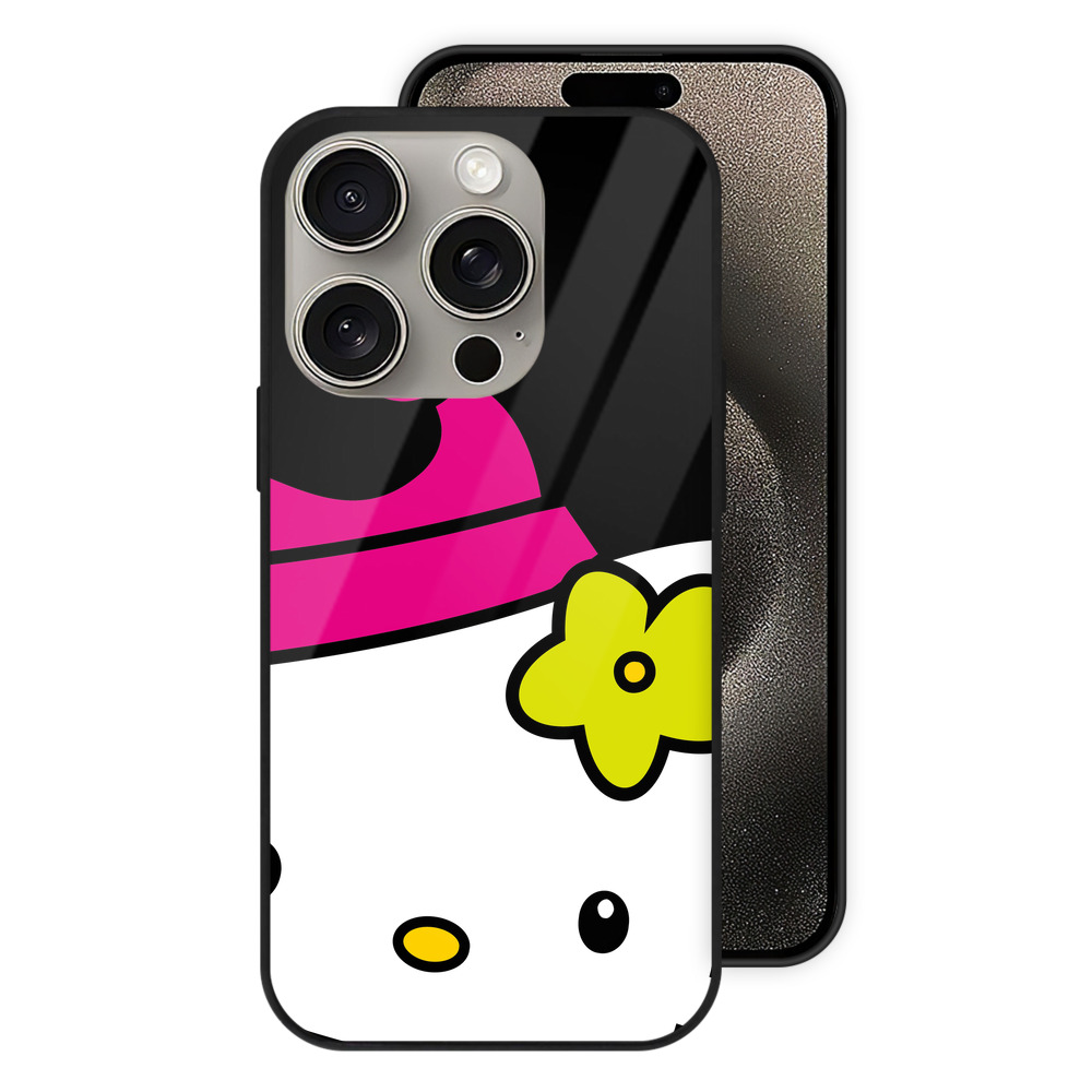 （画像用） Hello Kitty ハローキティ 【iPhone15Pro対応】スマホケース 耐衝撃＆黄変防止 背面ガラス