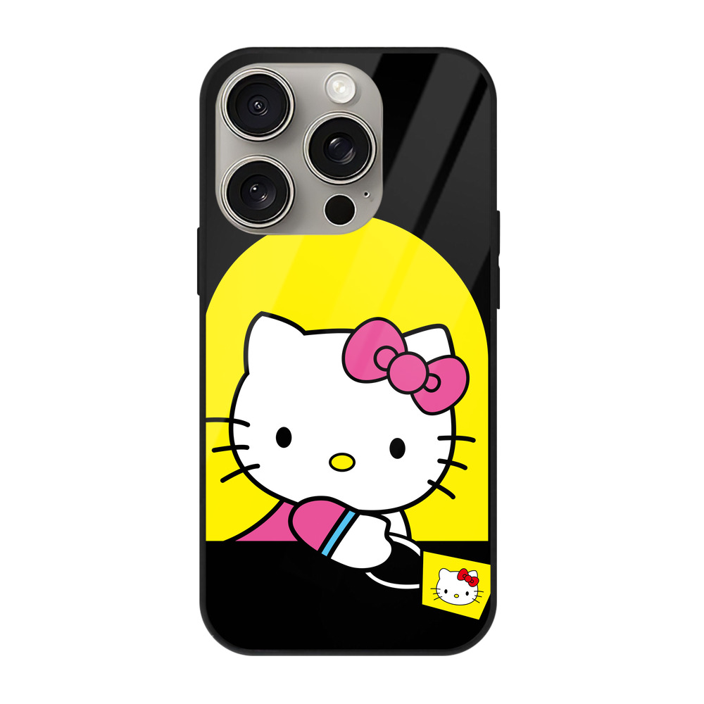 （画像用） Hello Kitty ハローキティ 【iPhone15Pro対応】スマホケース 耐衝撃＆黄変防止 背面ガラス