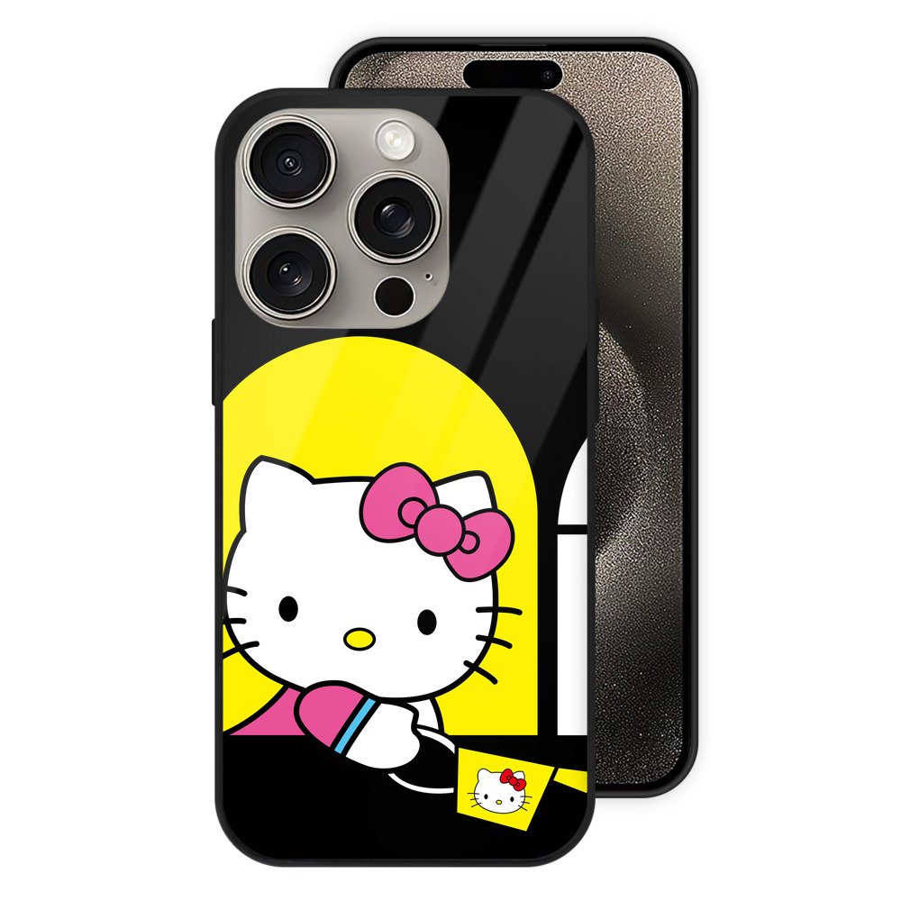 （画像用） Hello Kitty ハローキティ 【iPhone15Pro対応】スマホケース 耐衝撃＆黄変防止 背面ガラス