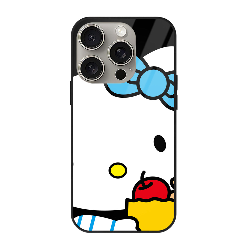 （画像用） Hello Kitty ハローキティ 【iPhone15Pro対応】スマホケース 耐衝撃＆黄変防止 背面ガラス